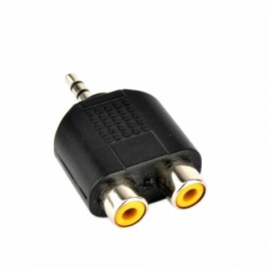 3.5mm Male to 2X RCA Female Audio Video Splitter Adapter Connector Coupler
