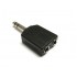 6.35mm Mono Male To 2X 6.35 mm Female Audio Connector Adapter Splitter