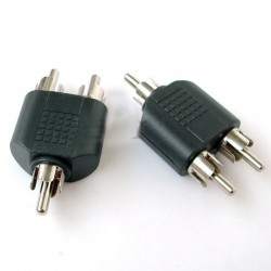 RCA Male to 2X RCA Male Audio Video Splitter Adapter Connector Coupler