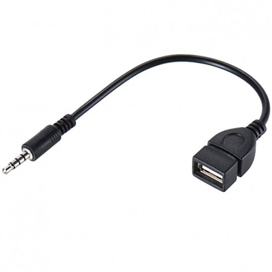 Car 3.5mm AUX Audio Plug Male to USB 2.0 Female OTG Adapter Converter Cable Car 3.5mm AUX Audio Plug Male to USB 2.0 Female OTG Adapter Converter Cable