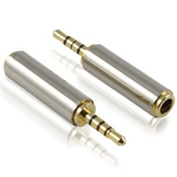 2.5mm male to 3.5mm STEREO Female Audio Adapter Converter Gold Plated