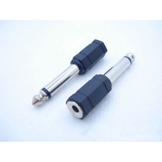 6.35mm 1/4 Male Plug to 3.5mm Female Jack MONO Adapter Audio Headphone Mic