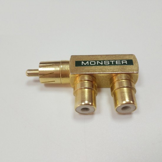 RCA AV Audio Splitter Adapter 1 Male To 2 Female Gold Plated