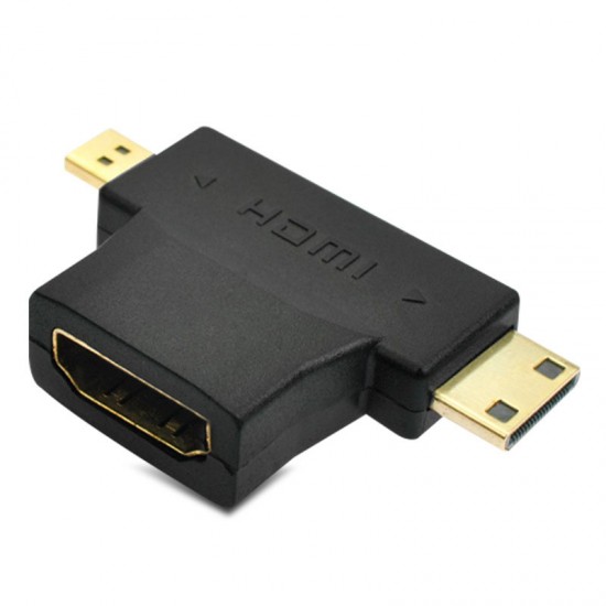 2in1 Mini HDMI Micro HDMI Male to HDMI Female Adapter Converter 1080P