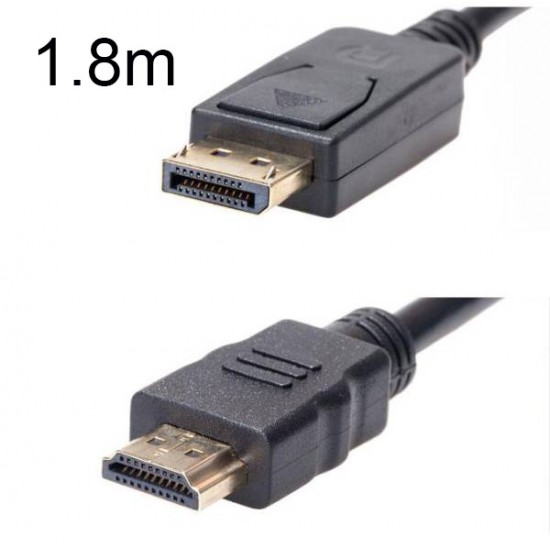 1.8m DisplayPort Display Port DP Gold to HDMI Male Video Audio Converter Cable 1.8m DisplayPort Display Port DP Gold to HDMI Male Video Audio Converter Cable