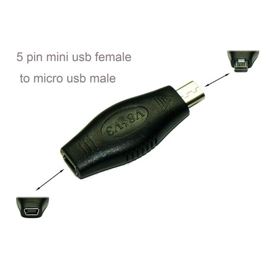 USB Micro-B Male to Mini-B 5 Pin Female Adapter converter Adaptor connector USB Micro-B Male to Mini-B 5 Pin Female Adapter converter Adaptor connector