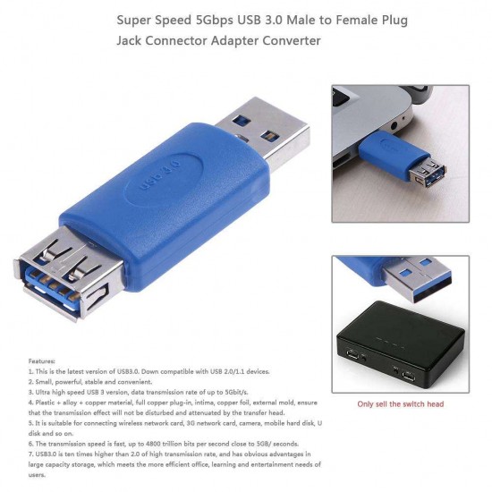 USB 3.0 Male to USB3.0 Female Plug Multi-function Connector Adapter Converter