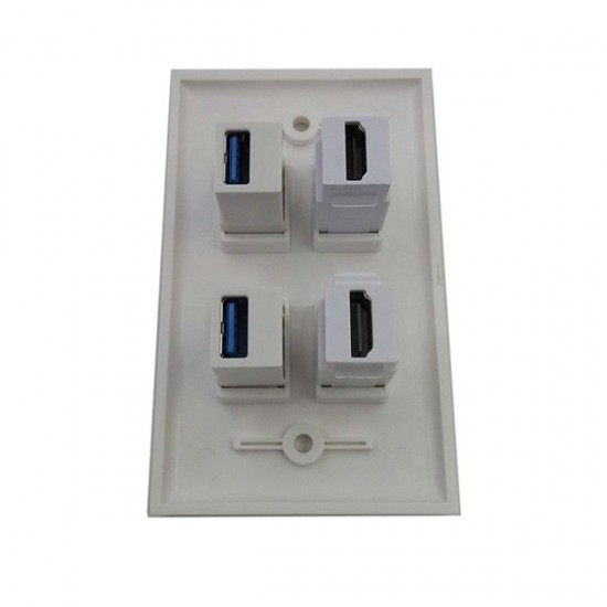 2 USB3.0 + 2 HDMI Port Component Composite Wall Face Plate Panel 2 USB3.0 + 2 HDMI Port Component Composite Wall Face Plate Panel
