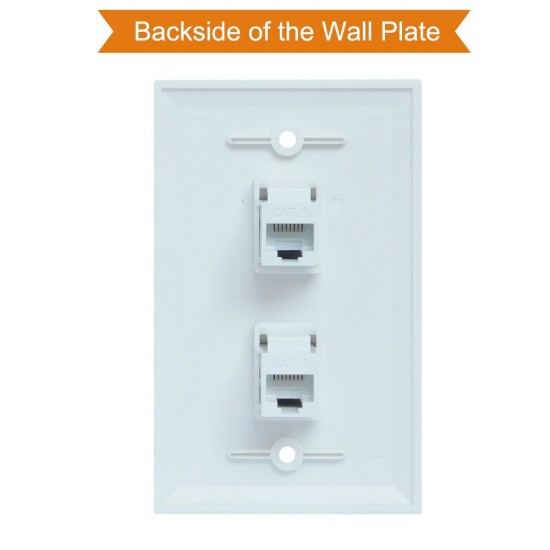 Ethernet Wall Plate 2 Port Cat6 Ethernet Cable Wall Plate Adapter