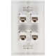 Ethernet Wall Plate 4 Port Cat6 Ethernet Cable Wall Plate Adapter