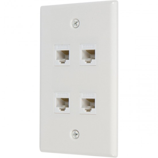 Ethernet Wall Plate 4 Port Cat6 Ethernet Cable Wall Plate Adapter