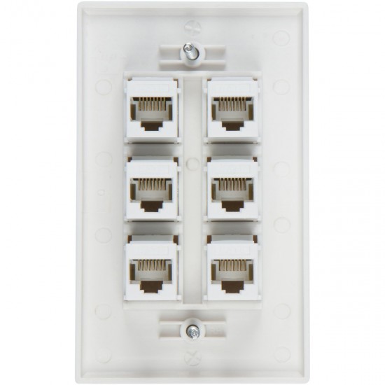 Ethernet Wall Plate 6 Port Cat6 Ethernet Cable Wall Plate Adapter