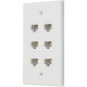 Ethernet Wall Plate 6 Port Cat6 Ethernet Cable Wall Plate Adapter