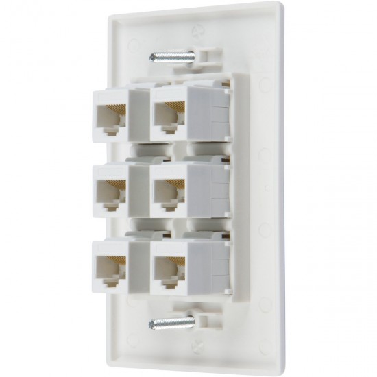 Ethernet Wall Plate 6 Port Cat6 Ethernet Cable Wall Plate Adapter