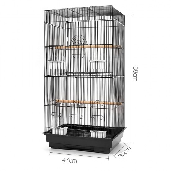 i.Pet Medium Bird Cage with Perch - Black i.Pet Medium Bird Cage with Perch - Black