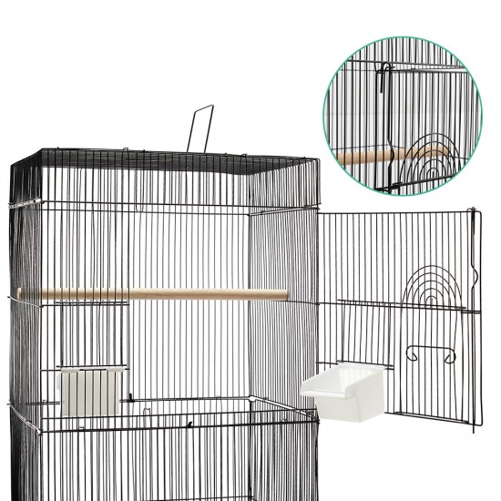 i.Pet Medium Bird Cage with Perch - Black i.Pet Medium Bird Cage with Perch - Black
