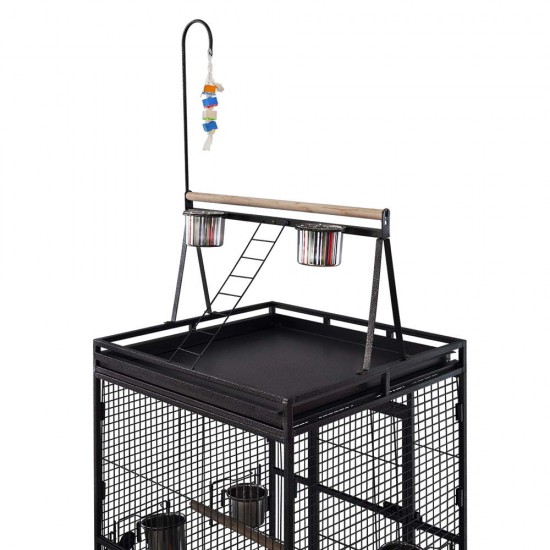 i.Pet Pet Bird Cage with Perch - Black i.Pet Pet Bird Cage with Perch - Black