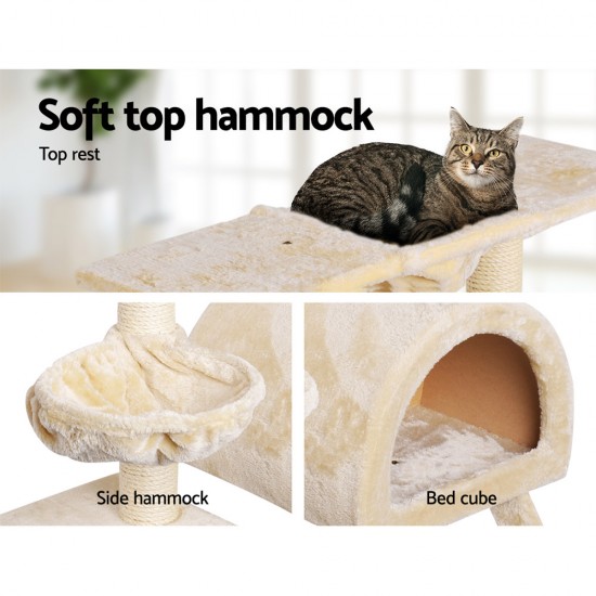 i.Pet 100cm Multi Level Cat Scratching Post - Beige i.Pet 100cm Multi Level Cat Scratching Post - Beige