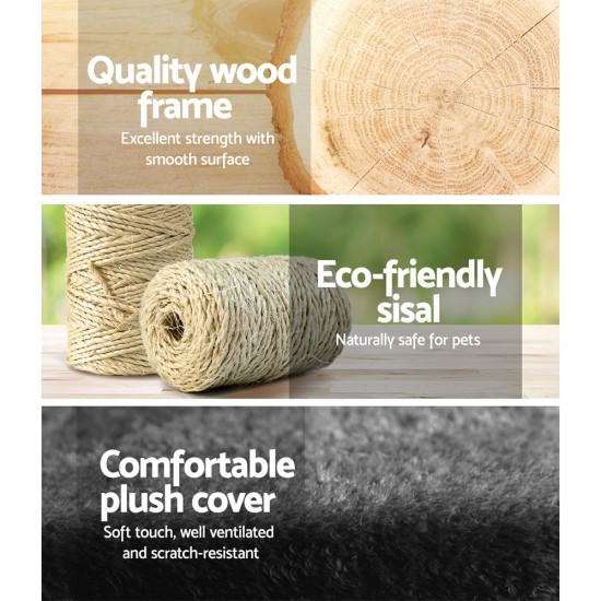 i.Pet 100cm Multi Level Cat Scratching Post - Grey i.Pet 100cm Multi Level Cat Scratching Post - Grey