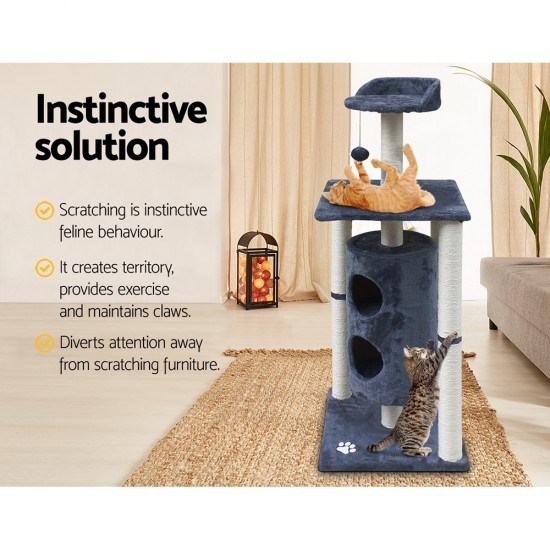 i.Pet 123cm Multi Level Cat Scratching Post - Grey i.Pet 123cm Multi Level Cat Scratching Post - Grey