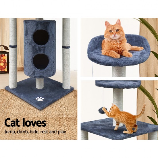 i.Pet 123cm Multi Level Cat Scratching Post - Grey i.Pet 123cm Multi Level Cat Scratching Post - Grey