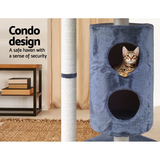i.Pet 123cm Multi Level Cat Scratching Post - Grey i.Pet 123cm Multi Level Cat Scratching Post - Grey