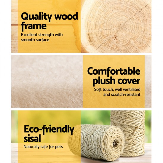 i.Pet 123cm Multi Level Cat Scratching Post - Beige i.Pet 123cm Multi Level Cat Scratching Post - Beige