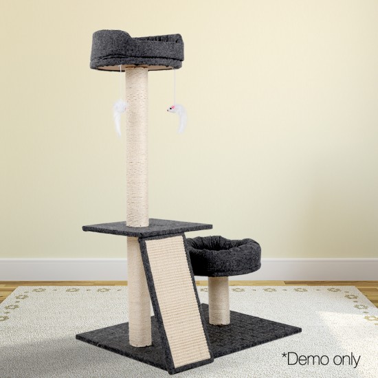 i.Pet 102cm Multi Level Cat Scratching Tree Post - Grey i.Pet 102cm Multi Level Cat Scratching Tree Post - Grey