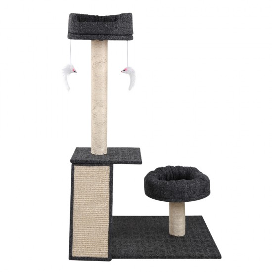 i.Pet 102cm Multi Level Cat Scratching Tree Post - Grey i.Pet 102cm Multi Level Cat Scratching Tree Post - Grey