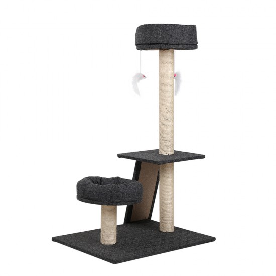 i.Pet 102cm Multi Level Cat Scratching Tree Post - Grey i.Pet 102cm Multi Level Cat Scratching Tree Post - Grey