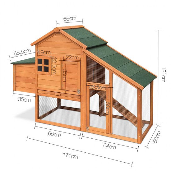 i.Pet 171cm Wide Wooden Chicken Coop i.Pet 171cm Wide Wooden Chicken Coop