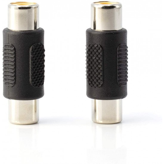 2x RCA Adapter Female to Female Coupler Extender Audio Video RCA Connectors