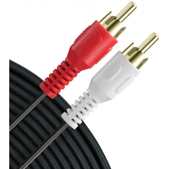 3M 2-RCA Male To Male Dual 2RCA Cable, 2 RCA Stereo Audio Cord Connector