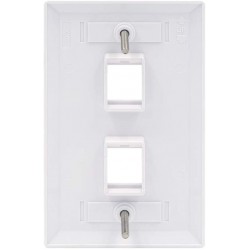 2 Port QuickPort outlet Wall Plate face plate, two Gang White