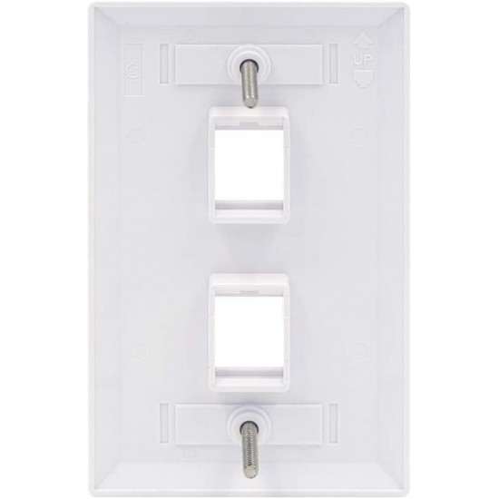 2 Port QuickPort outlet Wall Plate face plate, two Gang White