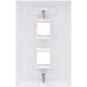 2 Port QuickPort outlet Wall Plate face plate, two Gang White