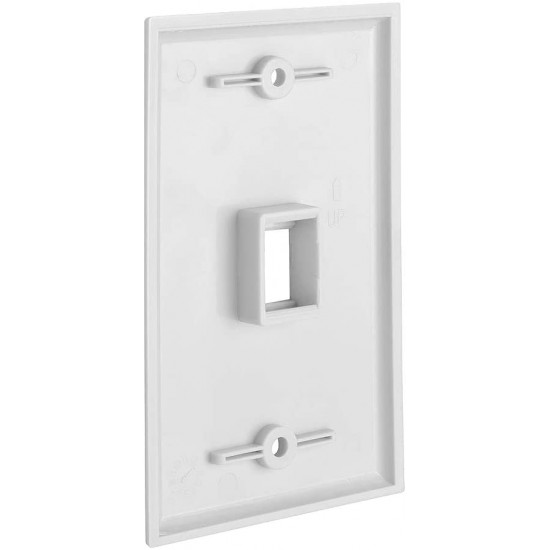 1 Port QuickPort outlet Wall Plate face plate, Single Gang White