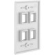 4 Port QuickPort outlet Wall Plate face plate, four Gang White