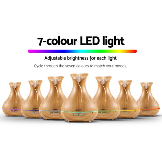 400ml 4 in 1 Aroma Diffuser remote control - Light Wood 400ml 4 in 1 Aroma Diffuser remote control - Light Wood