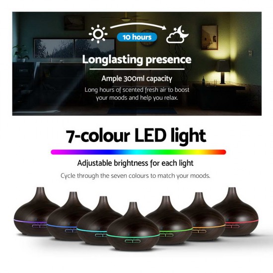 300ml 4-in-1 Aroma Diffuser Dark Wood 300ml 4-in-1 Aroma Diffuser Dark Wood