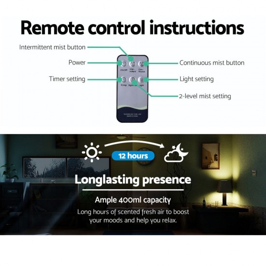 Ultrasonic Aroma Aromatherapy Diffuser Oil Electric LED Air Humidifier 400ml Light Wood Ultrasonic Aroma Aromatherapy Diffuser Oil Electric LED Air Humidifier 400ml Light Wood