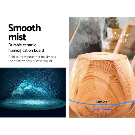 Ultrasonic Aroma Aromatherapy Diffuser Oil Electric LED Air Humidifier 400ml Light Wood Ultrasonic Aroma Aromatherapy Diffuser Oil Electric LED Air Humidifier 400ml Light Wood