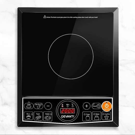 Portable Single Ceramic Electric Induction Cook Top - Black Portable Single Ceramic Electric Induction Cook Top - Black