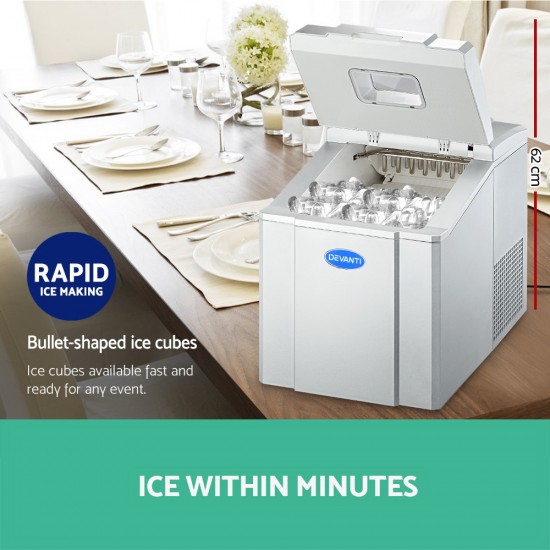 Portable Ice Cube Maker - Silver Portable Ice Cube Maker - Silver