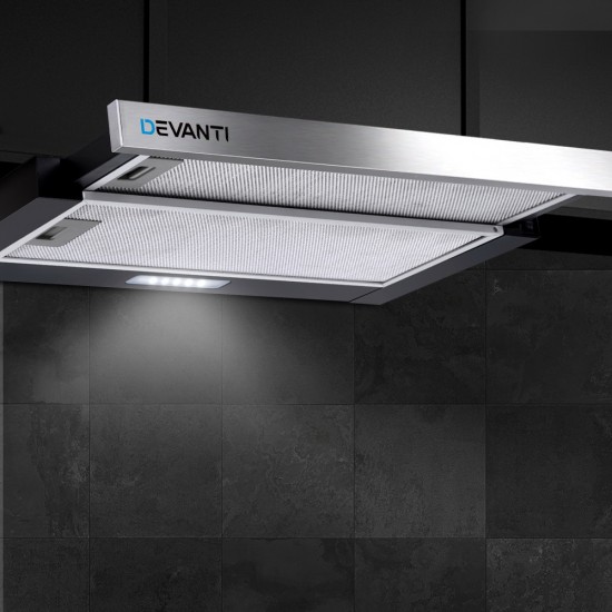 Rangehood Range Hood Stainless Steel Slide Out Kitchen Canopy 60cm 600mm Black Rangehood Range Hood Stainless Steel Slide Out Kitchen Canopy 60cm 600mm Black
