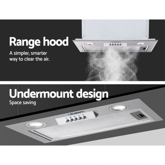 Range Hood Rangehood Undermount Built In Stainless Steel Canopy 52cm 520mm Range Hood Rangehood Undermount Built In Stainless Steel Canopy 52cm 520mm