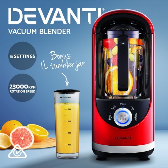 Vacuum Blender Commercial Juicer Mixer Food Processor Ice Crush Red Vacuum Blender Commercial Juicer Mixer Food Processor Ice Crush Red