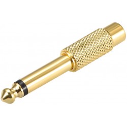 6.35mm Mono Male To RCA Female Audio Connector Adapter GOLD Plated