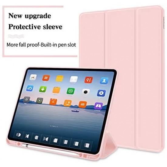 iPad Pro 11 Inch 2020 Soft Tpu Smart Premium Case Auto Sleep Wake Stand Cover Pencil holder Pink