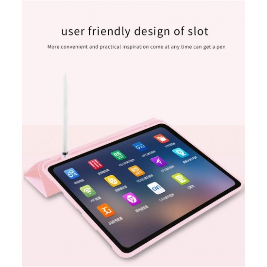 iPad Pro 11 Inch 2020 Soft Tpu Smart Premium Case Auto Sleep Wake Stand Cover Pencil holder Pink